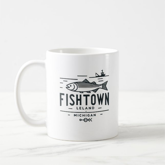 Fishtown Leland Michigan Vacation Coffee Mug (Left)