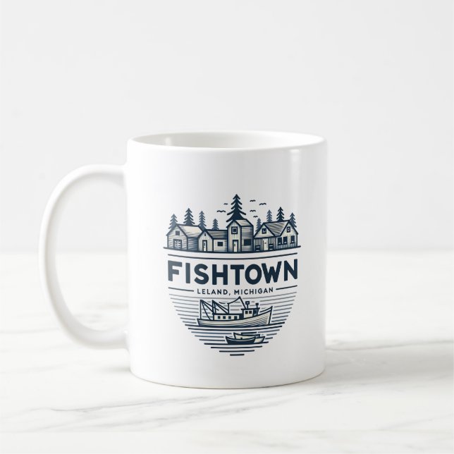 Fishtown Leland Michigan Vacation Coffee Mug (Left)