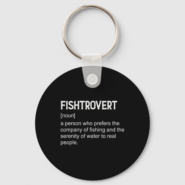 Fishtrovert Byss Fishing Boating Definition Dictio Key Ring (Front)