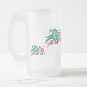 Fishy Anticipation  Frosted Glass Beer Mug