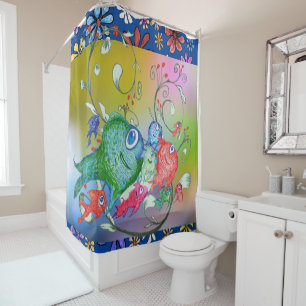 Fishy Anticipation Shower Curtain