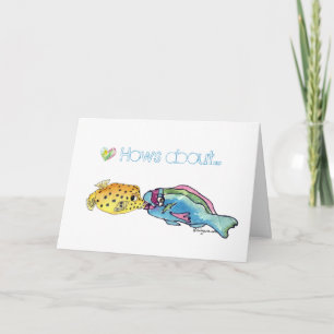 Fishy Big Wet Kiss Valentine Card