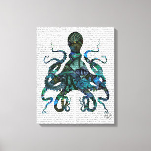 Fishy Blue Octopus Canvas Print