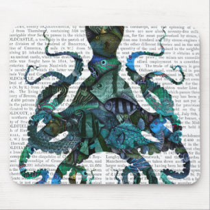 Fishy Blue Octopus Mouse Mat