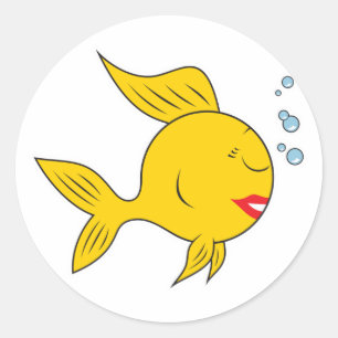 Fishy Face Classic Round Sticker