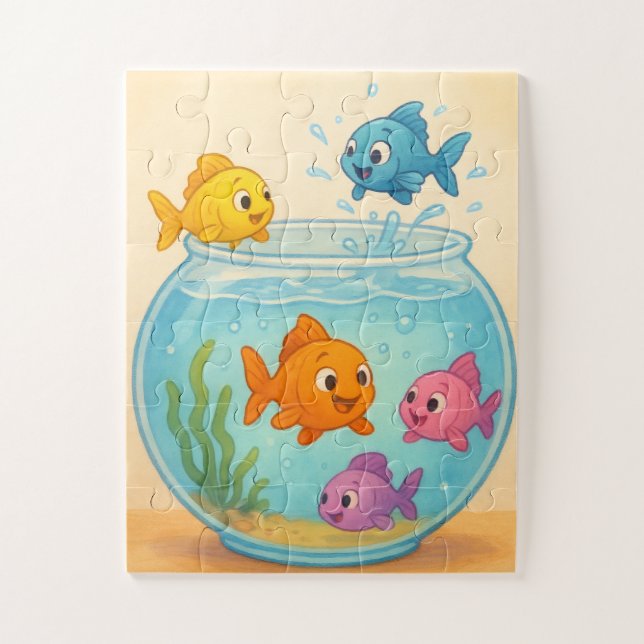 Fishy Fiesta in the Bowl Jigsaw Puzzle (Vertical)