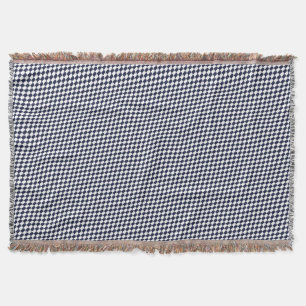 Fishy Houndstooth Pattern Navy and White Blanket