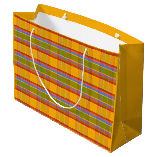 Fishy Plaid FAITT Large Gift Bag (Back Angled)