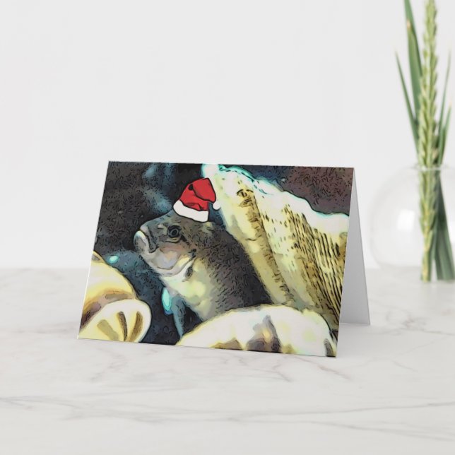 Fishy Santa Christmas Card (Front)