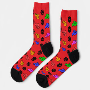 Fishy Wheels Red    Socks