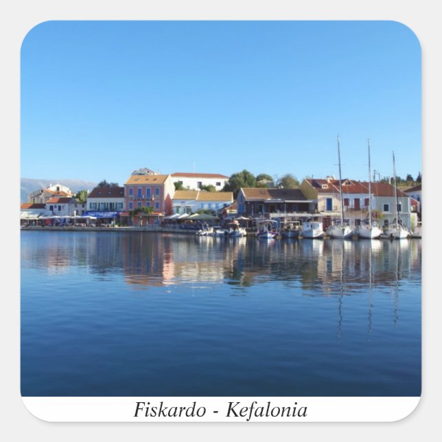 Fiskardo – Kefalonia Square Sticker (Front)