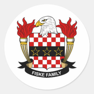 Fiske Family Crest Classic Round Sticker