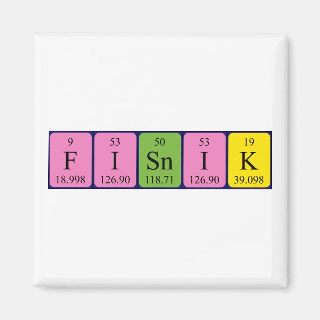 Fisnik periodic table name magnet (Front)