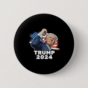 Fist Bump 2024 President Red  6 Cm Round Badge