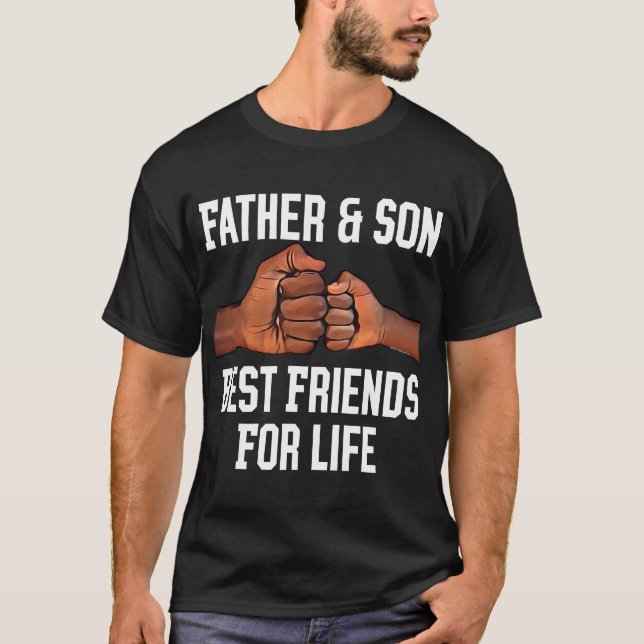 Fist Bump Black Men African American Fathers Day T-Shirt (Front)