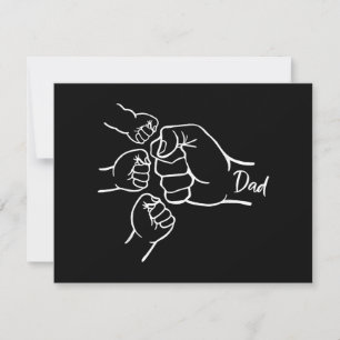 Fist Bump Dad Of Three Father Of 3 Daddy Happy Fat Holiday Card