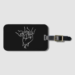 Fist Bump Dad Of Three Father Of 3 Daddy Happy Fat Luggage Tag
