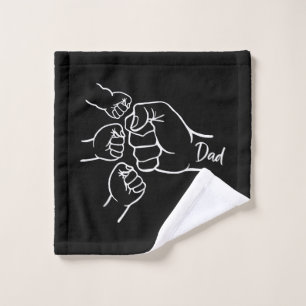 Fist Bump Dad Of Three Father Of 3 Daddy Happy Fat Wash Cloth