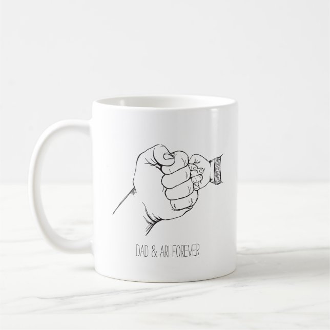 Fist Bump First Father's Day Mug - Custom Gift (Left)