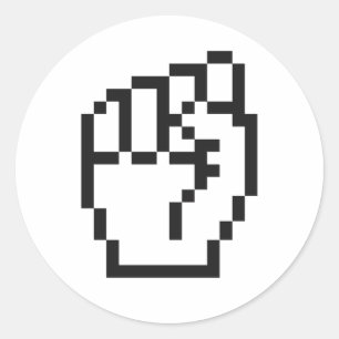 Fist Cursor Classic Round Sticker