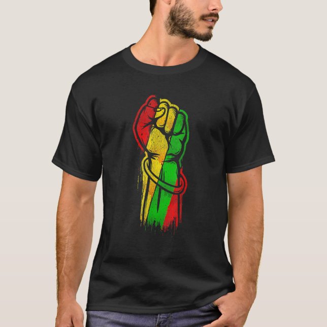 Fist Hand Black History Month Afro African Pride M T-Shirt (Front)