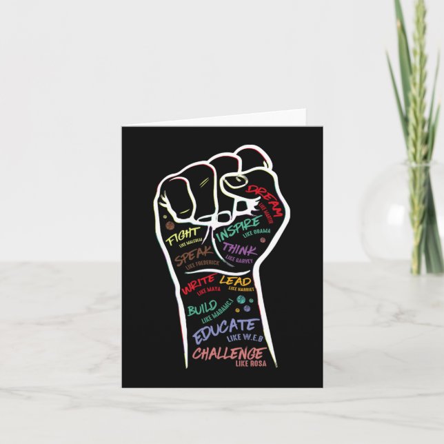 Fist Hand Black Lives Problem Black History Month  Card (Front)