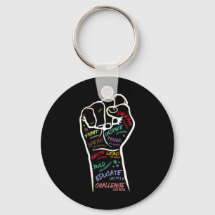 Fist Hand Black Lives Problem Black History Month Key Ring