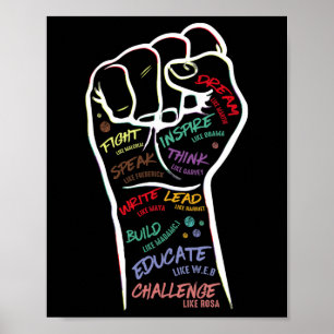 Fist Hand Black Lives Problem Black History Month Poster