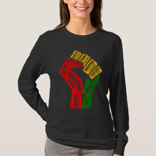 Fist Hand Inspiring Black Leaders Power Black Hist T-Shirt