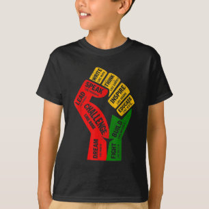 Fist Hand Inspiring Black Leaders Power Black Hist T-Shirt