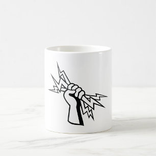 Fist Holding Lightning Bolt Bold Power Coffee Mug