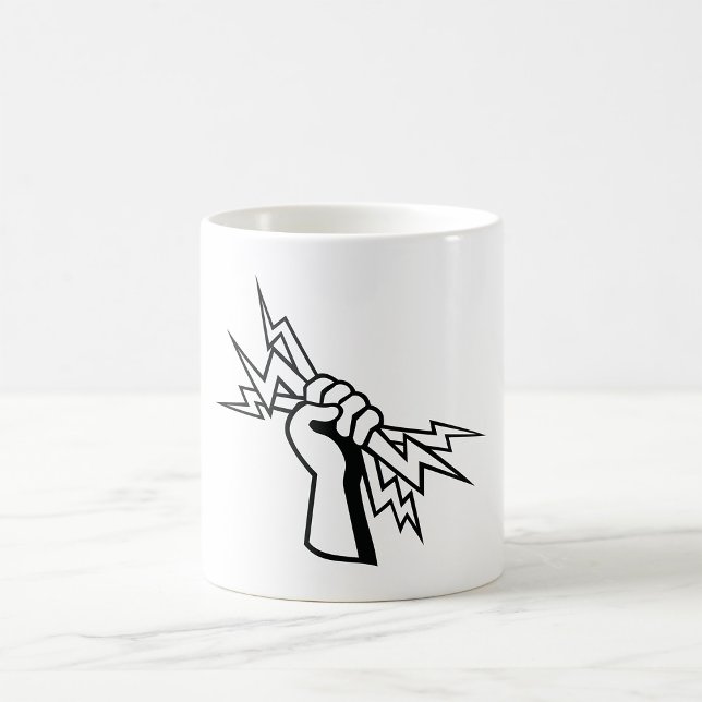 Fist Holding Lightning Bolt Bold Power Coffee Mug (Creator Uploaded)