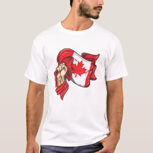 Fist holding national flag of Canada T-Shirt