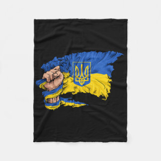 Fist Holding Ukraine Flag  Fleece Blanket