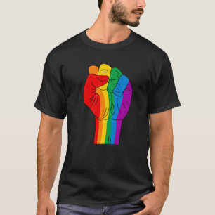 Fist Lgbtq Gay Rights Proud Pride Rainbow   T-Shirt