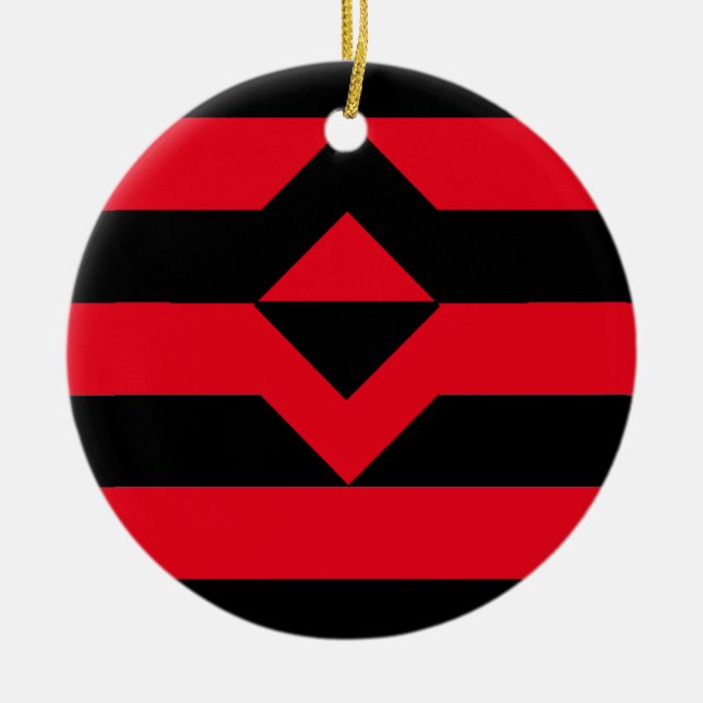Fist Pride Flag Ceramic Tree Decoration (Front)