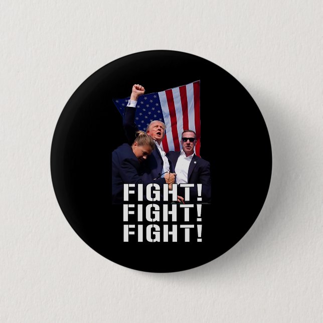 Fist Pumped Fight Pray For Trump America  6 Cm Round Badge (Front)