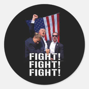 Fist Pumped Fight Pray For Trump America  Classic Round Sticker
