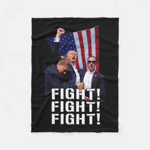 Fist Pumped Fight Pray For Trump America Fleece Blanket
