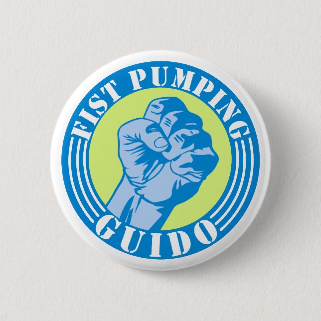 Fist Pumping Guido 6 Cm Round Badge (Front)