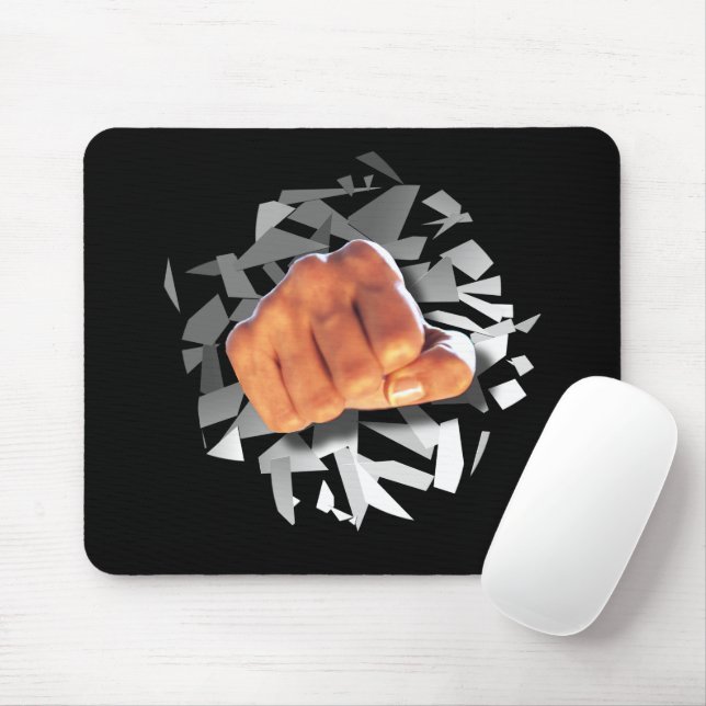 Fist Punching Through! Mouse Mat (With Mouse)