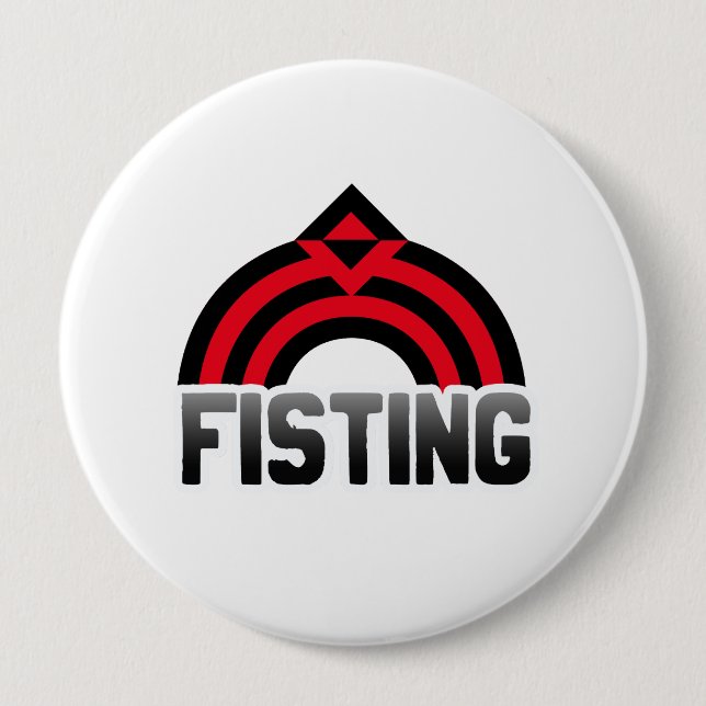 FIST RAINBOW 10 CM ROUND BADGE (Front)