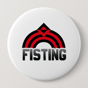 FIST RAINBOW 10 CM ROUND BADGE