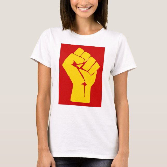 Fist, Rebel, Riot, Resistance, Communist Style T-Shirt (Front)