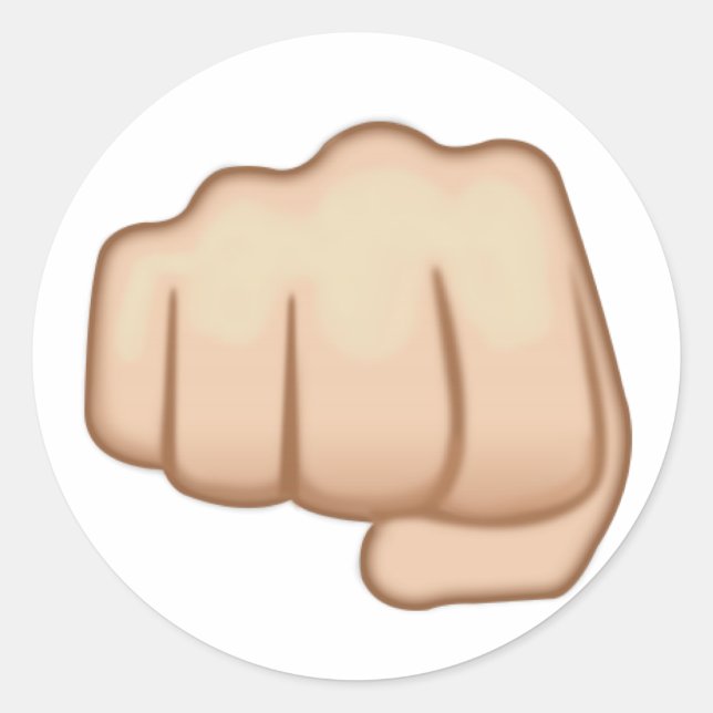 Fisted Hand Sign Emoji Classic Round Sticker (Front)