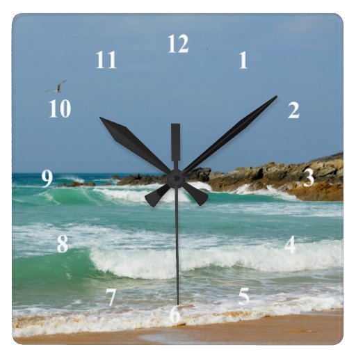 Image of Fistral Beach Newquay Cornwall England Square Wall Clock