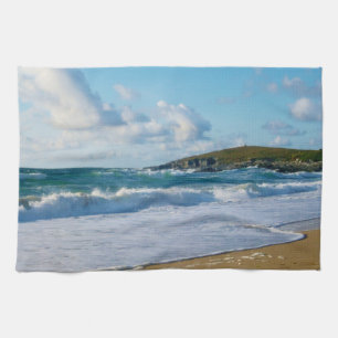 Fistral Beach Newquay Cornwall England Tea Towel