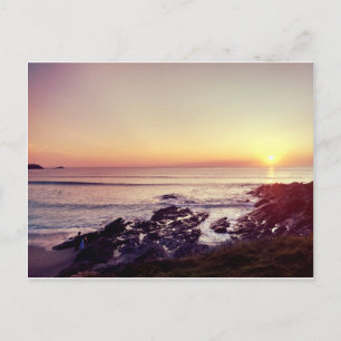 Fistral Beach Sunset Postcard
