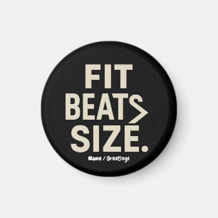 Fit Beats Size Motivational Fitness, Gym Lifestyle Magnet
