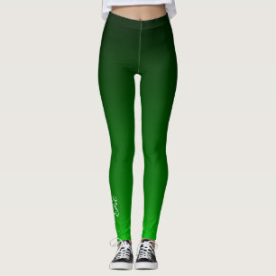 Fit Black Green Ombré Leggings